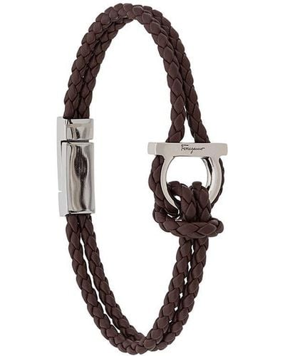 Ferragamo Braided Leather Bracelet - Brown