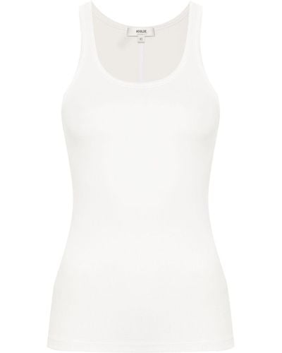 Agolde Sleeveless Ribbed-knit Top - White