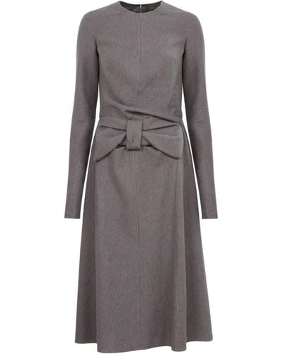 Maison Margiela Bow-detailing Midi Dress - Gray