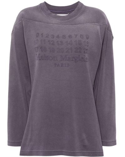 Maison Margiela Numbers Logo Cotton T-shirt - Purple