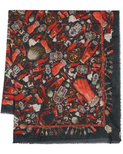 Faliero Sarti Charms-print scarf - Rouge