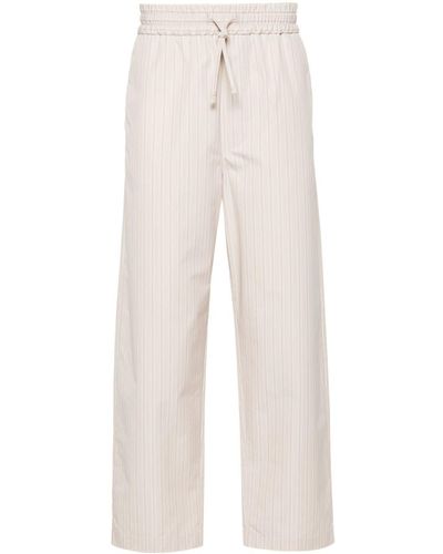 Lardini Striped elasticated-waist trousers - Weiß