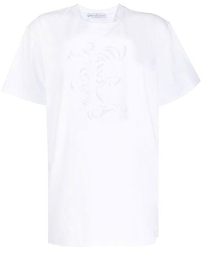 Ermanno Scervino Cut-out Logo-detail Cotton T-shirt - White