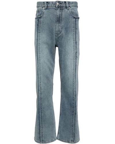 Izzue Exposed-seam Straight-leg Jeans - Blue