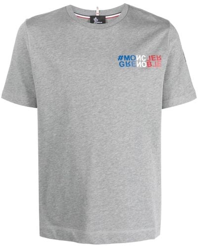 3 MONCLER GRENOBLE T-shirt en coton à imprimé graphique - Gris