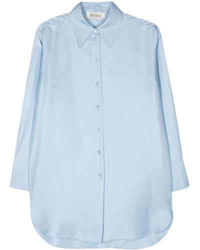 Rohe Silk Long Shirt - Blue