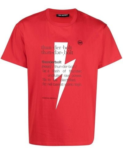 Neil Barrett T-Shirt mit Blitz-Print - Rot