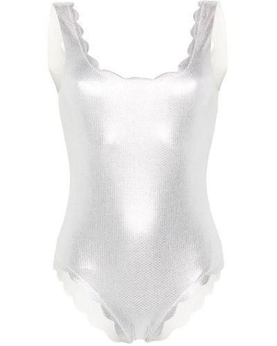 Marysia Swim Costume intero Palm Springs lamé - Bianco
