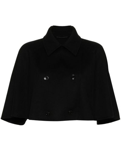 Max Mara Volume Double-breasted Cropped Jacket - Black