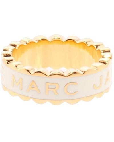 Marc Jacobs Women The Medallion Scalloped Ring Cream - Metallic