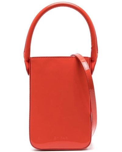 BY FAR Note Patent Leather Mini Bag - Red