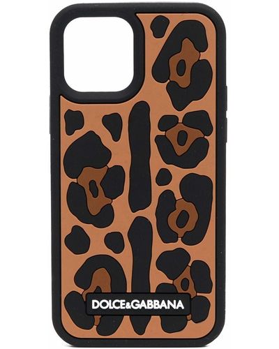 Dolce & Gabbana Leopard Print Iphone 12 Pro Max Case - Brown
