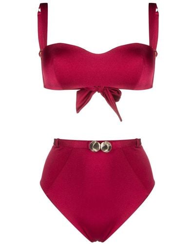 Noire Swimwear Seashell Bandeau Bikini Set - Red