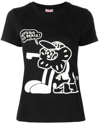 KENZO Graphic-print T-shirt - Black