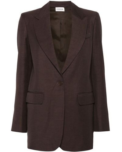 P.A.R.O.S.H. Notched-lapels Single-breasted Blazer - Brown