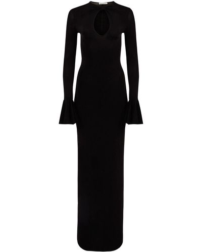 Nina Ricci Twisted Jersey Maxi Dress - Black