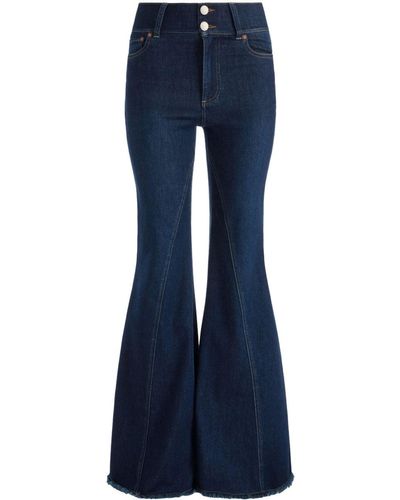 Alice + Olivia Beautiful Jeans mit hohem Bund - Blau