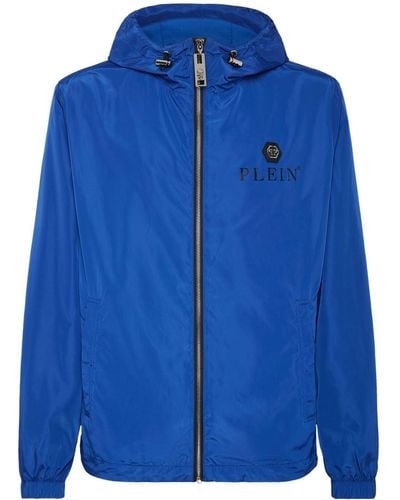 Philipp Plein Hexagon Hooded Jacket - Blue