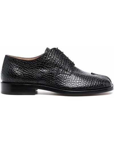 Maison Margiela Crocodile-embossed Tabi Toe Derby Shoes - Black