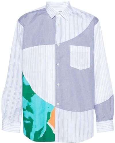 Comme des Garçons Panelled-design cotton shirt - Weiß