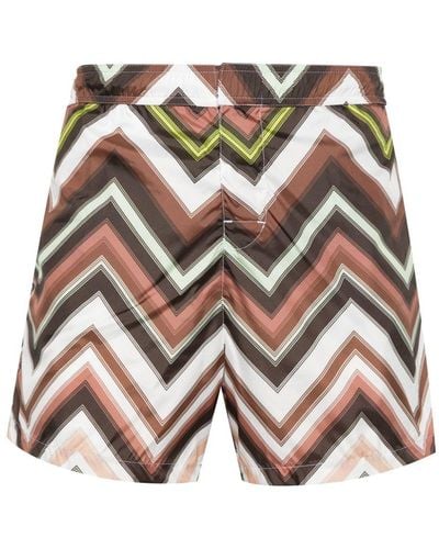 Missoni Bañador con motivo en zigzag - Marrón