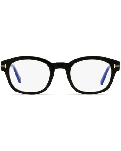 Tom Ford Blue Block Brille mit eckigem Gestell - Schwarz