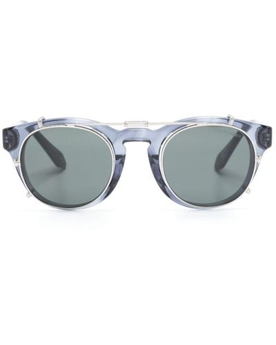 Giorgio Armani Logo-engraved Pantos-frame Sunglasses - Grey