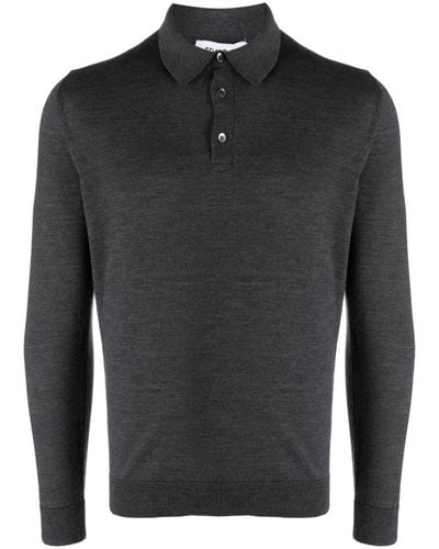 Eraldo Merino-wool Polo Shirt - Black
