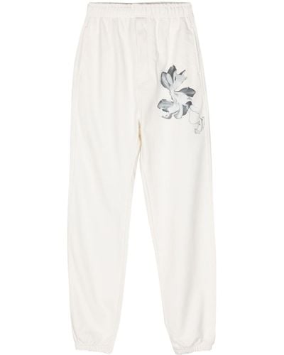 Y-3 X Adidas Floral-print Track Trousers - White