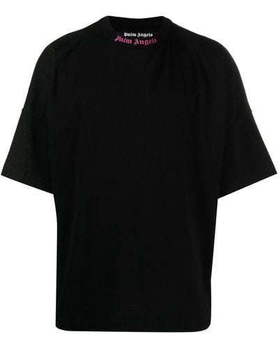 Palm Angels Doubled Logo Over T-shirt - Black