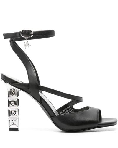 Karl Lagerfeld Kolumn Sandalen mit Riemen 105mm - Schwarz