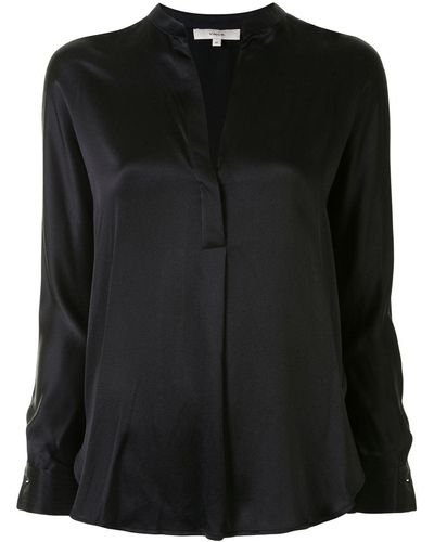 Vince Black Silk V-neck Blouse