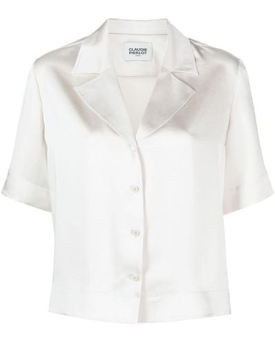 Claudie Pierlot Hemd aus Satin - Weiß
