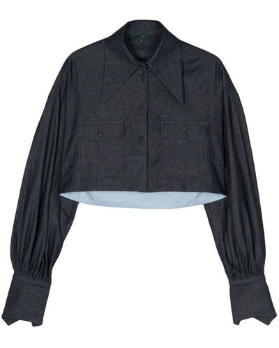 Jejia Jagger Cropped Shirt - Blue