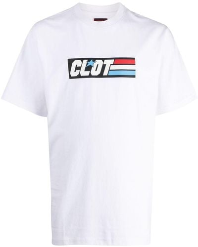 Clot T-shirt en coton à logo imprimé - Blanc