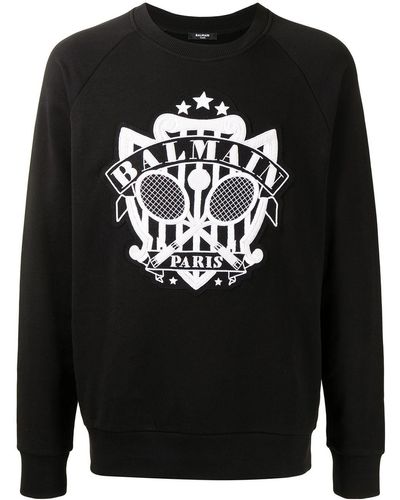 Balmain Sweatshirt mit Logo-Verzierung - Schwarz