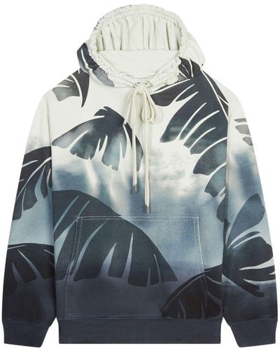 Dries Van Noten Palm print hoodie - Grau