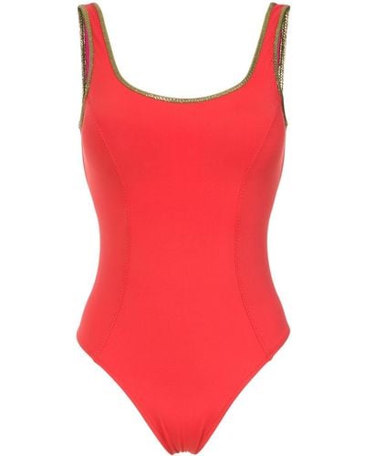 Amir Slama Gold-tone trimming swimsuit - Rosso