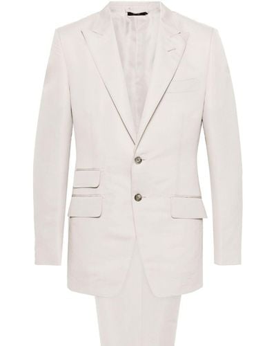 Tom Ford Einreihiger Anzug - Weiß