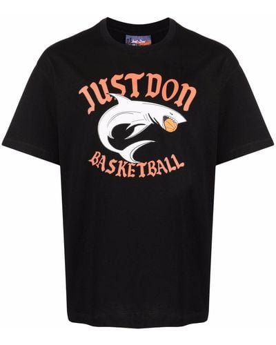 Just Don Cotton Printed T-shirt - Black
