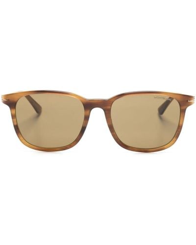 Montblanc Rectangle-frame Sunglasses - Natural