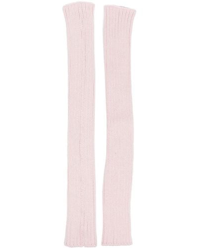 Charlott Fingerless Wool Gloves - Pink