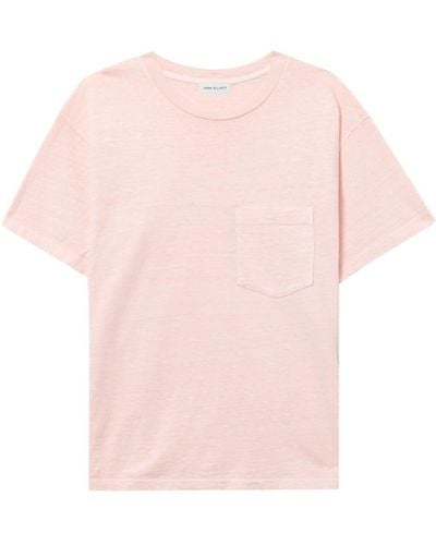 John Elliott T-Shirt mit Brusttasche - Pink