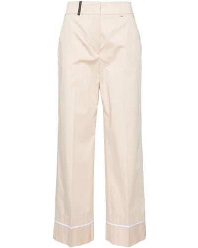 Peserico Mid-rise Cropped Trousers - Natural