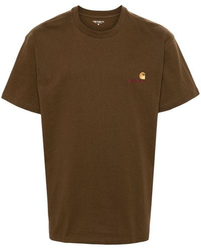 Carhartt American Script Tシャツ - ブラウン