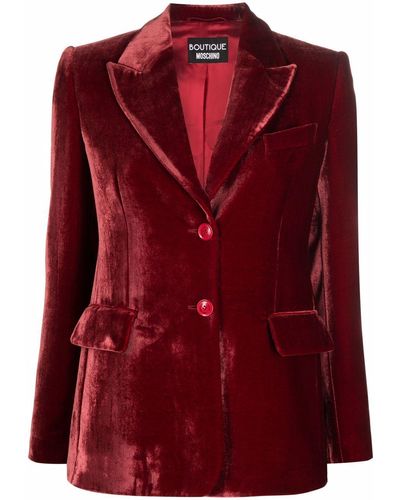 Boutique Moschino Single-breasted Blazer Jacket - Red