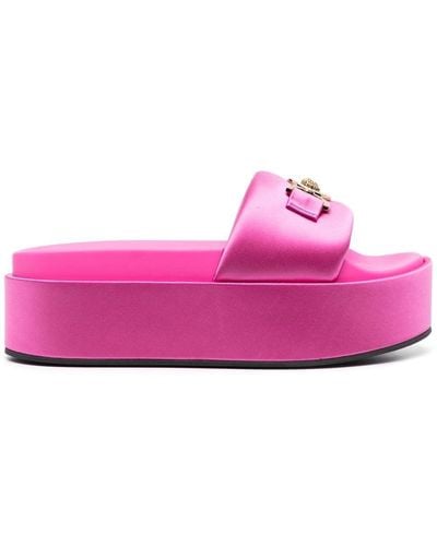 Versace '95 Satin Platform Sandal - Pink