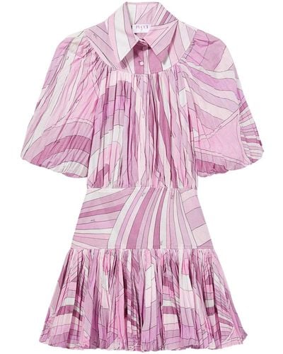 Emilio Pucci Iride-print Cotton Mini Dress - Women's - Cotton - Pink