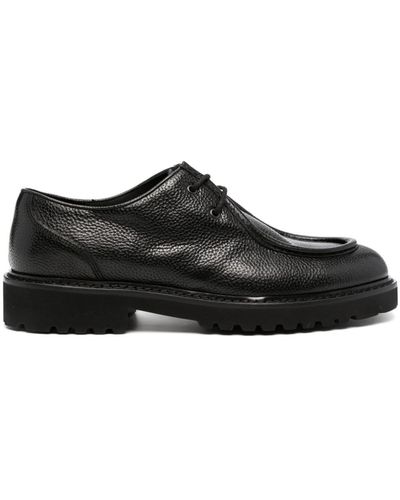 Doucal's Grained Leather Lace-up Shoes - Black