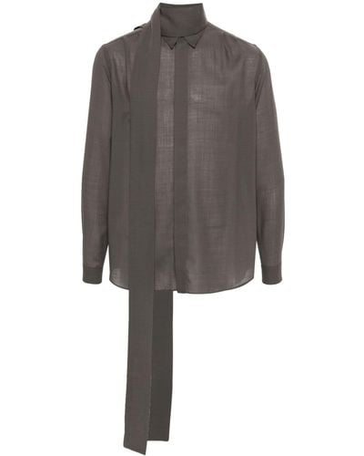 Lardini Pleat-Detail Shirt - Grey